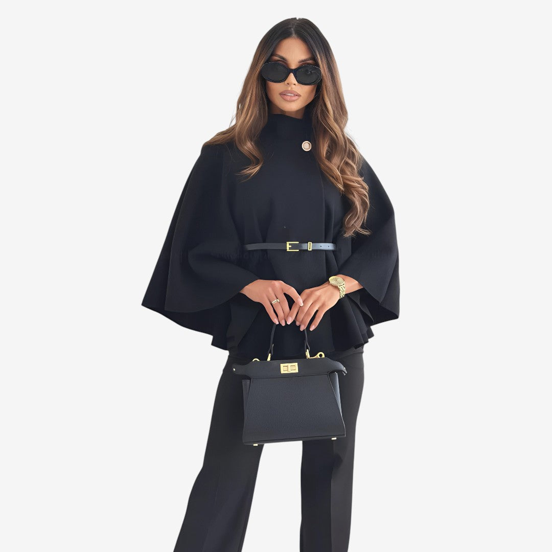 Mivaru I Belted Cape Poncho